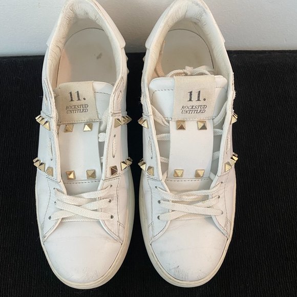 Valentino Garavani Rockstud Untitled Leather Open Sneakers - Picture 2 of 8